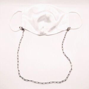 Silver Stainless Steel Paperclip Link Mask Chain Necklace